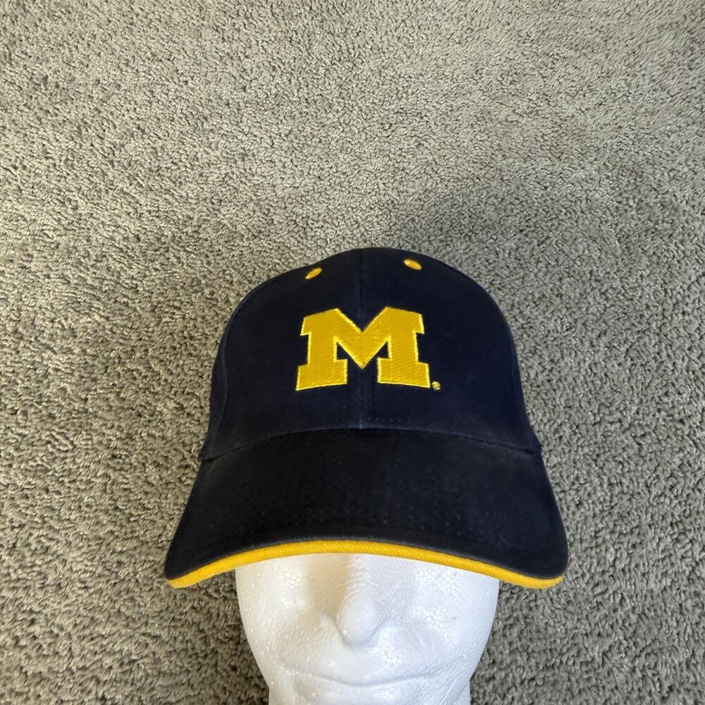 Michigan Wolverines Hat Cap Strap Back Mens One Size Blue Officially Licensed